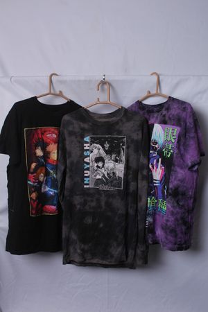 Vintage Anime T-Shirts | 50 pcs | Jujutsu Kaisen, Inuyasha, Tokyo Ghoul & More | Graphic & Tie-Dye