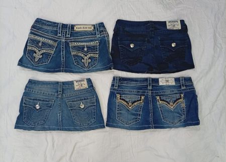 CR7709 Upcycled Mixed Branded Mini Denim Skirts Bundle