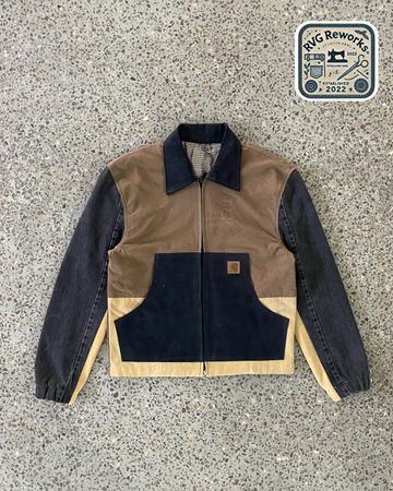Upcycled Contrast Panel Workwear Jacket