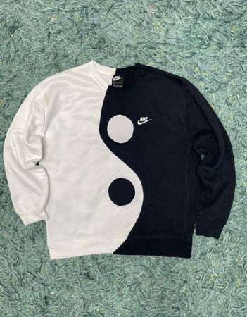 Upcycled Mixed Branded Yin-Yang Sweatshirt - Artisanal Streetwear