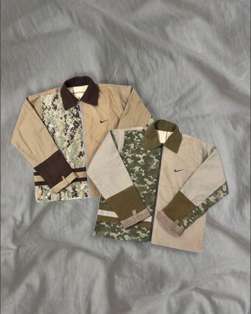 Upcycled Camo Contrast Nike Jacket