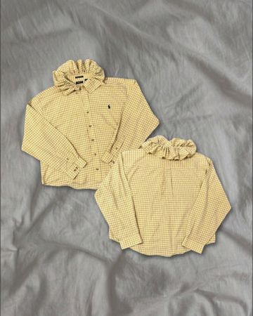 Upcycled Ralph Lauren Ruffle Blouse