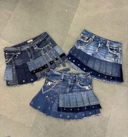 Upcycled Y2K Mini Skirt