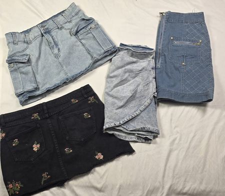 Mini fashion denim skirts