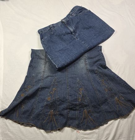 Long denim skirts