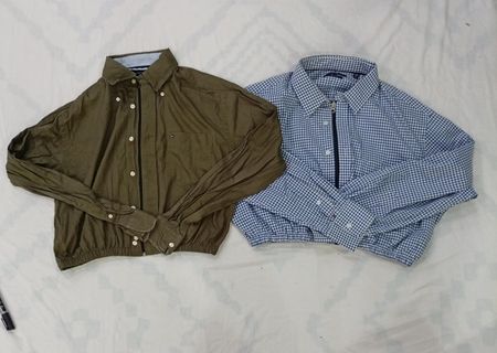 CR7727 Upcycled Tommy Hilfiger & Nautica Crop Shirts