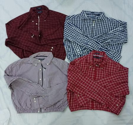 CR7730 Upcycled Tommy Hilfiger & Nautica Crop Shirts