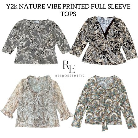 Y2k NATURE VIBE PRINTED FULL SLEEVE TOPS RE-3057