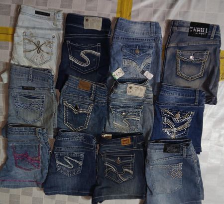 SILVER AND OTHER MIX BRANDS MINI SHORTS (ID 1150)