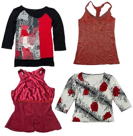 Y2K Romantic Red Hot Tops: TT-213