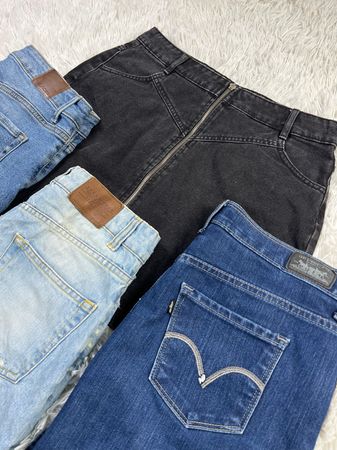 Mid fashion denim skirts