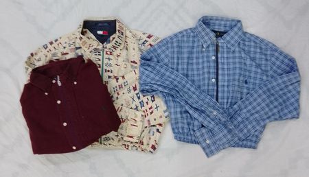 CR7737 Upcycled Mixed Branded Crop Shirts Bundle