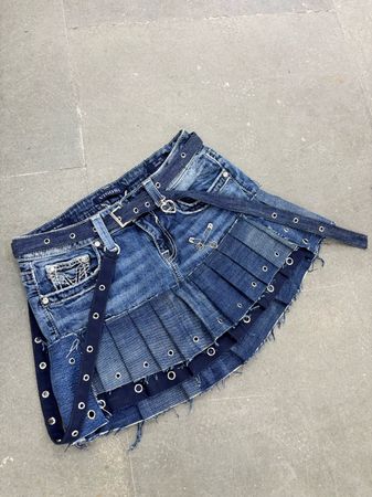 Upcycled Y2K Mini Skirt