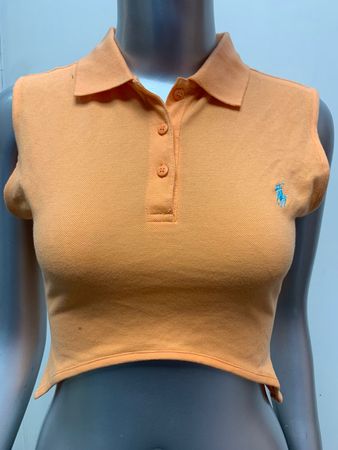 Upcycled Ralph Lauren Curved Hem Crop Tops