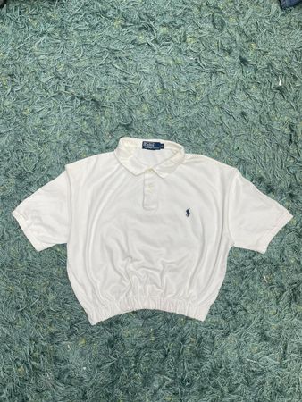 Upcycled Ralph Lauren High Waistband Cropped Polo