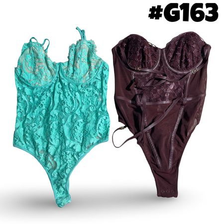 Y2K branded Elegant Lace & Mesh Bodysuit Collection ( Victoria secret etc . ) #G163
