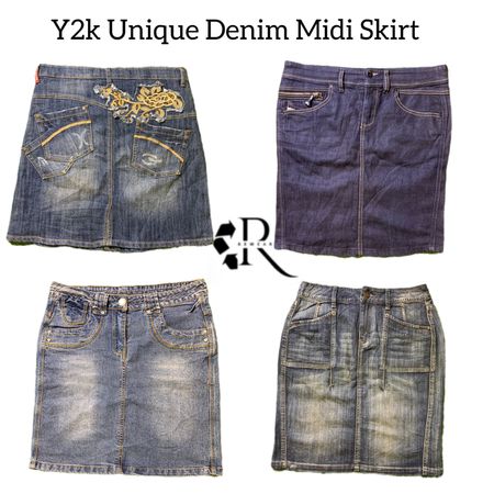 Y2K Unique Denim Midi Skirts RW-1815
