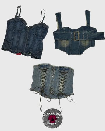 Y2K Denim Cami Tops 07 Pcs WR1327