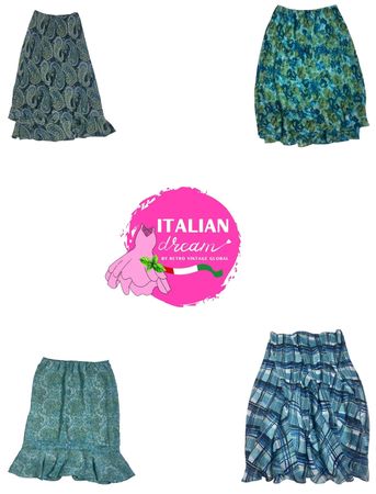 Y2K Pasley print Poly skirts