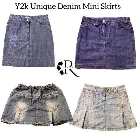 Y2K Unique Denim Mini Skirt RW-1818