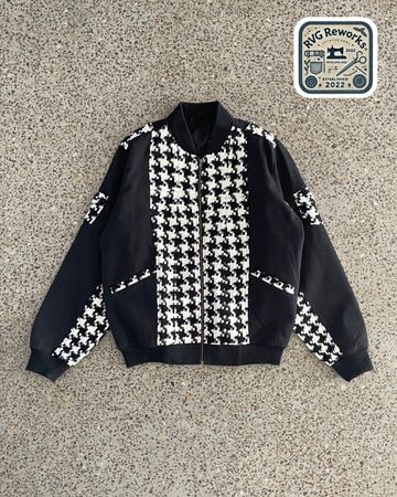 Upcycled Printed Panel Bomber Jacket