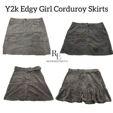 Y2k Edgy Girl Corduroy Mini Skirts Re-3087