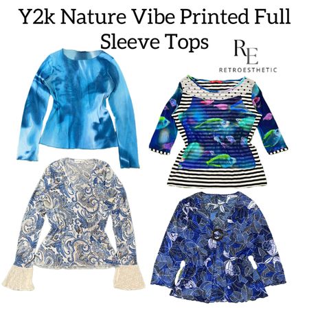 Y2K Oceanic Vibe Printed Full Sleeve Tops RE-3090