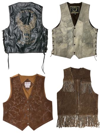 Y2K Leather & Suede Vest: TM-014
