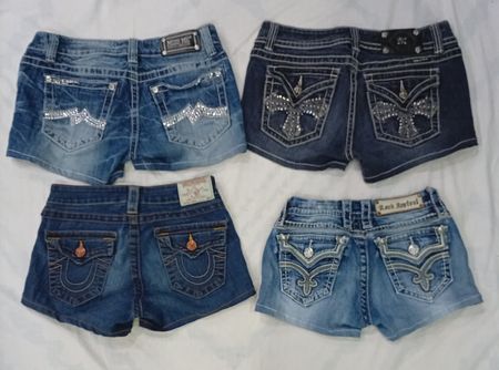 CR7770 Upcycled Mixed Branded Shorts