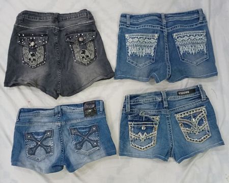 Shorts en denim mini Y2K recyclés CR7772