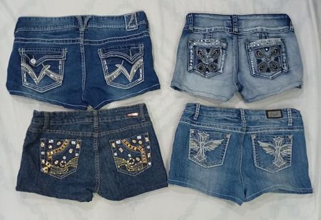 CR7780 Upcycled Y2K Mini Denim Shorts