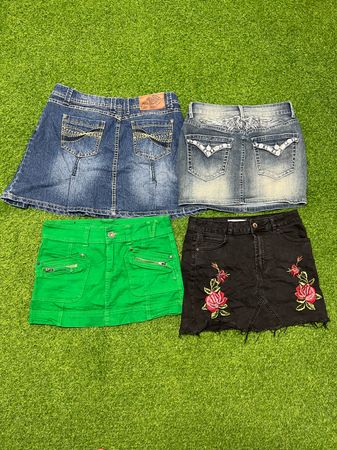 Yv310 Y2K Style Denim Mini Skirts