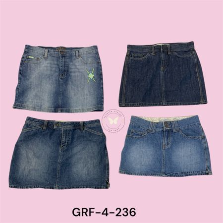 Y2K Denim Mini Skirt – Low Rise Vintage Wash (GRF-4-236)