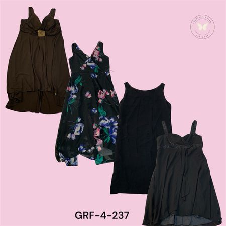 Y2K Black Poly Dress – Sleek Retro Streetwear Fit (GRF-4-237)