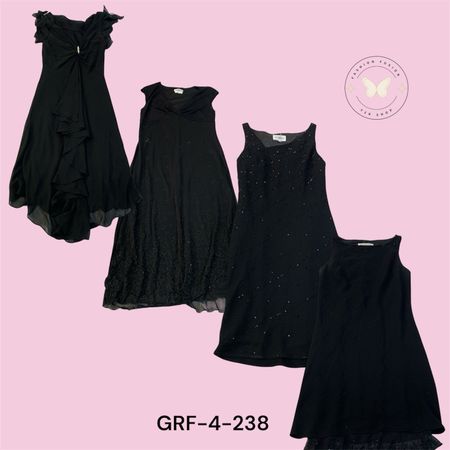Y2K Inspired Black Poly Dress – Slim Fit Party Style (GRF-4-238)