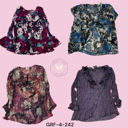 Blue Poly Blouse Y2K Style – Lightweight Casual Women’s Top (GRF-4-242)