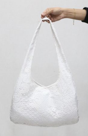 CR1535 Upcycled Lace Shoulder Bag