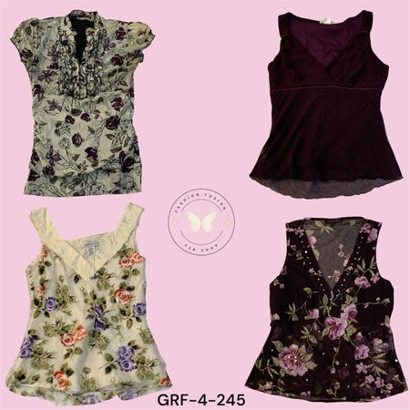 Y2K Printed Poly Blouse – Lightweight Trendy Women’s Top (GRF-4-245)