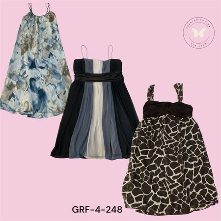 Y2K Style Printed Poly Dress for Women – Retro Aesthetic Outfit (GRF-4-248)