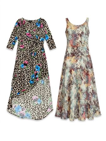 (FV-1252) Vintage 90s Boho Floral Animal Print Midi Maxi Dress Summer Bundle