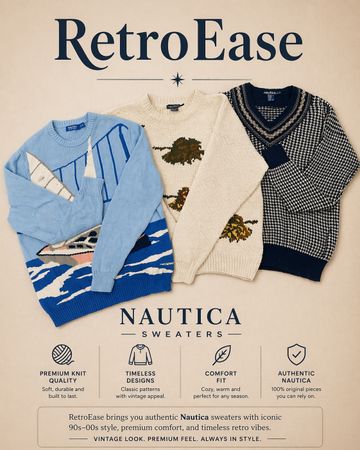 Nautica Vintage Sweaters – Premium Knitwear | (REV#877)