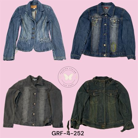 Women’s Y2K Denim Jacket – Classic 90s Inspired Oversized Fit (GRF-4-252)