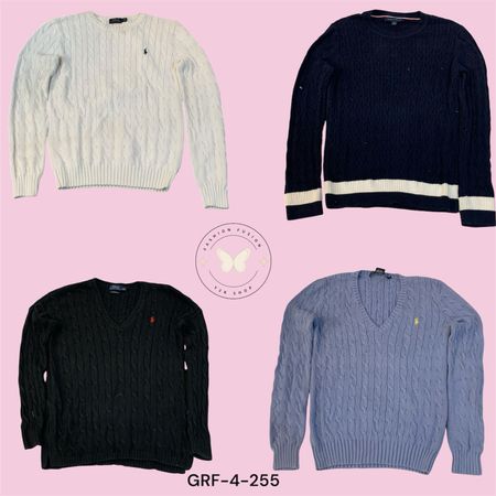 Women’s Y2K Cable Net Sweater – Retro Oversized Knit Top (GRF-4-15)