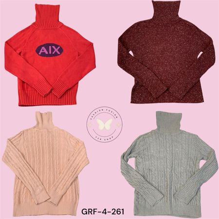 Women’s Y2K Turtleneck Sweater – Soft Knit Winter Essential (GRF-4-261)