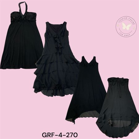 Robe mini noire en polyester Y2K pour femmes - Fit ajusté tenue de soirée (GRF-4-270)