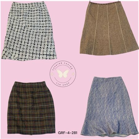 Women’s Y2K Style Wool Skirt – Retro Pleated Mini Skirt  (GRF-4-281)