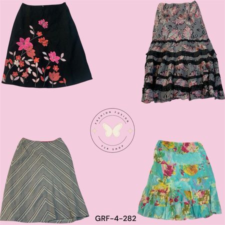 Casual Y2K Style Printed Cotton Skirt (GRF-4-282)