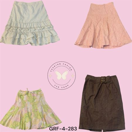 Retro Y2K Cotton Flare Printed Skirt (GRF-4-283)