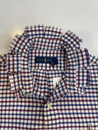 Upcycled Ralph Lauren Rüschensaum Crop Tops Y2K