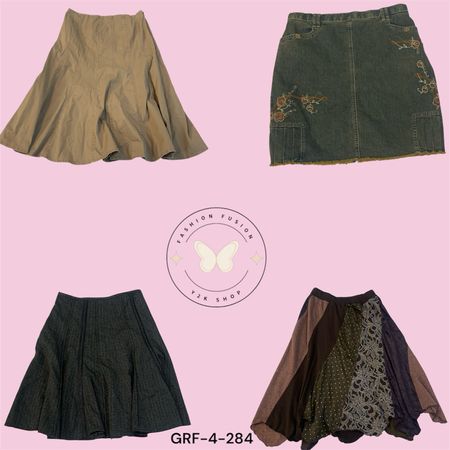 Women’s Y2K High Waist Cotton Printed Skirt – Cute Summer Outfit (GRF-4-284)